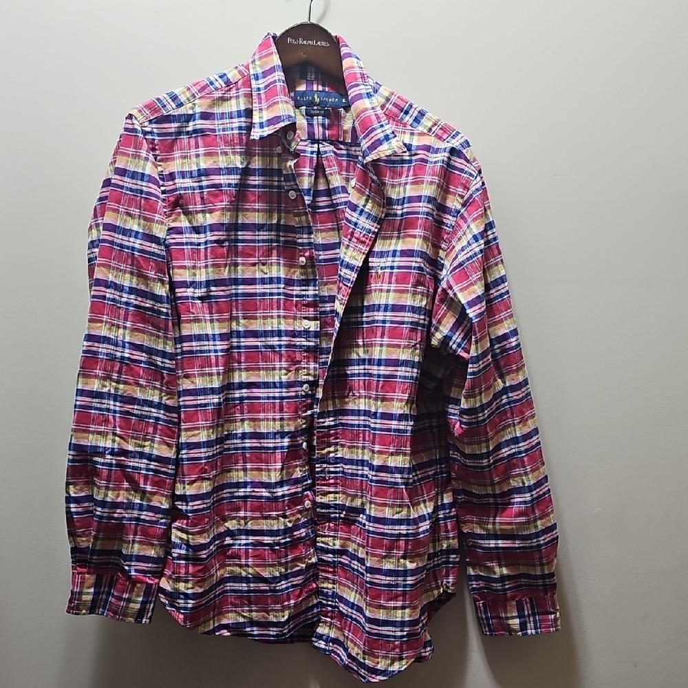 Ralph Lauren Colorful Plaid Button-Up Shirt